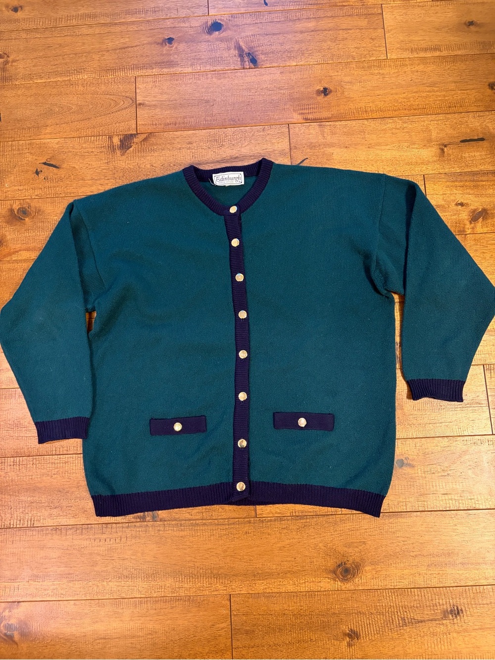 Edinburgh Made In Scotland Lambswool Women’s Cardigan Sz Large Vintage Academia